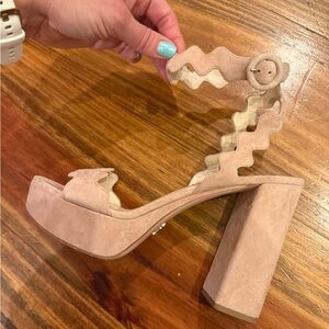 Prada Beige Block Heel